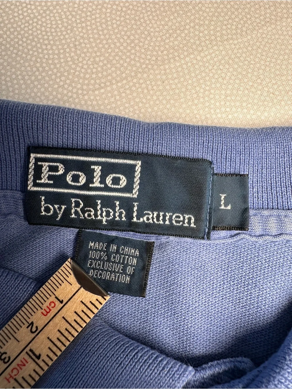 Polo Ralph Lauren Mens Large Blue Cotton Polo Shirt Red Pony Classic Fit VTG